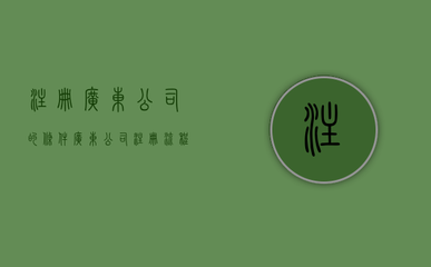 注册广东公司的条件(广东公司注册流程)